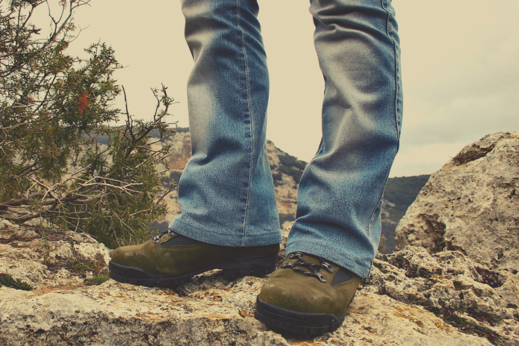 trekking in jeans
